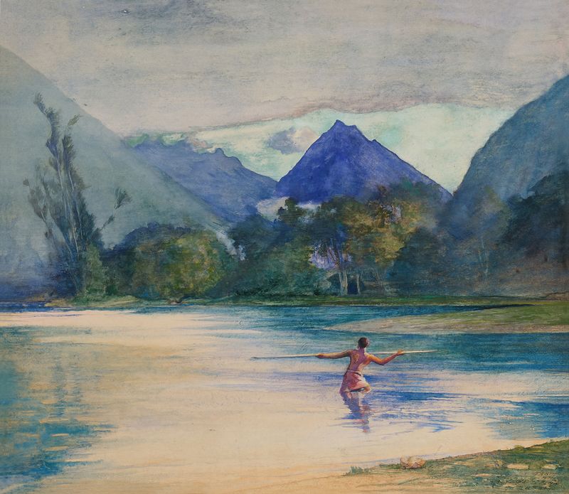 Entrance to the Vai-Te-Piha River, watercolor on paper by John La Farge