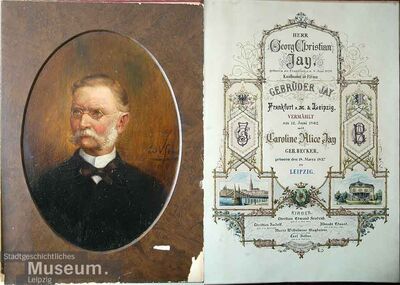 Retrato de Georg Christian Jay em tinta sobre papel por Hermann Volbeding