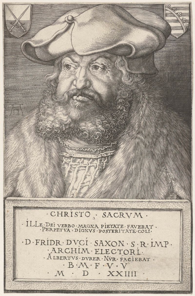 Grabado de Frederik III de Wijze por Albrecht Dürer, 1524