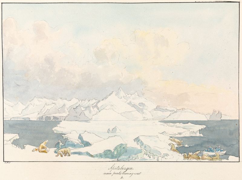 Rugged mountain landscape in watercolor by Charles Hamilton Smith