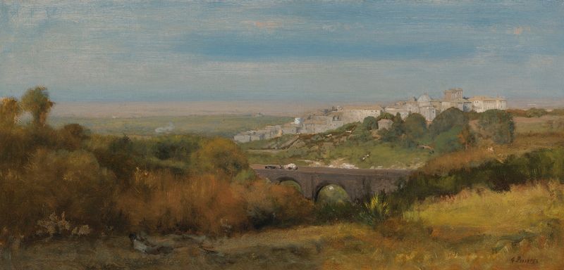 Paisagem de Albano, Itália por George Inness, óleo sobre tela
