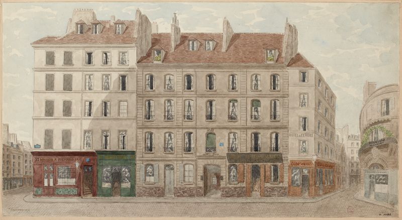 Escena de impresionismo de Rue Thévenot nº28 à 32 de Jules Gaildrau