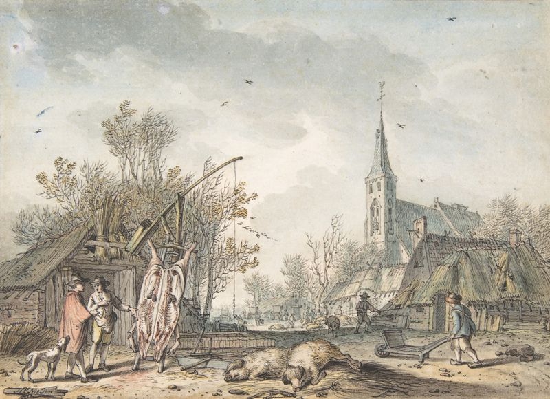 Landscape in muted tones by Hendrik Meijer, 1772, Dutch Golden Age
