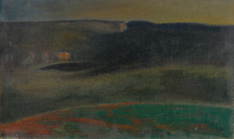 Landscape of mountains in Juvrastolen, Telemark by Halfdan Egedius, oil painting