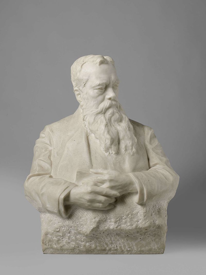 Marble bust of Victor Eugene Louis de Stuers by Toon Dupuis