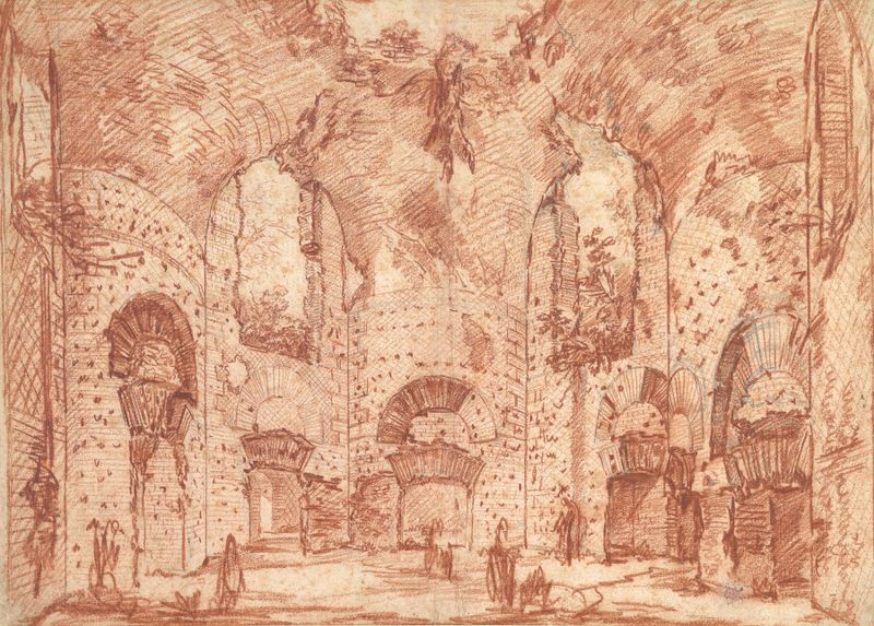 El Salón Octagonal en los Pequeños Baños de la Villa de Adriano, grabado de Giovanni Battista Piranesi