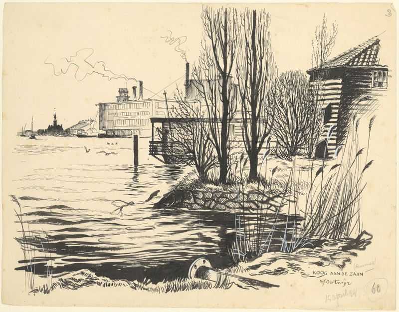 Landscape of Koog aan de Zaan by Maarten Oortwijn, oil on canvas