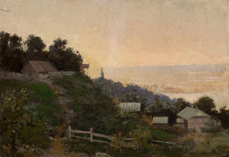 Paisaje de río de Jan Stanisławski, pintura al óleo que representa un río luminoso y vegetación exuberante.