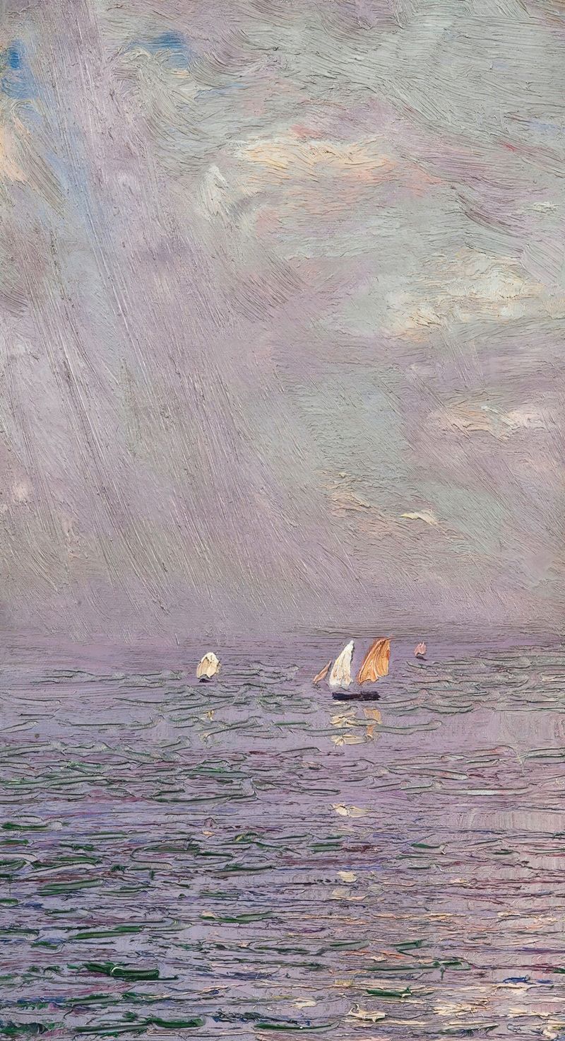 Óleo sobre tela de Nikolai Nikanorovich Dubovskoy retratando um mar vibrante com ondas.