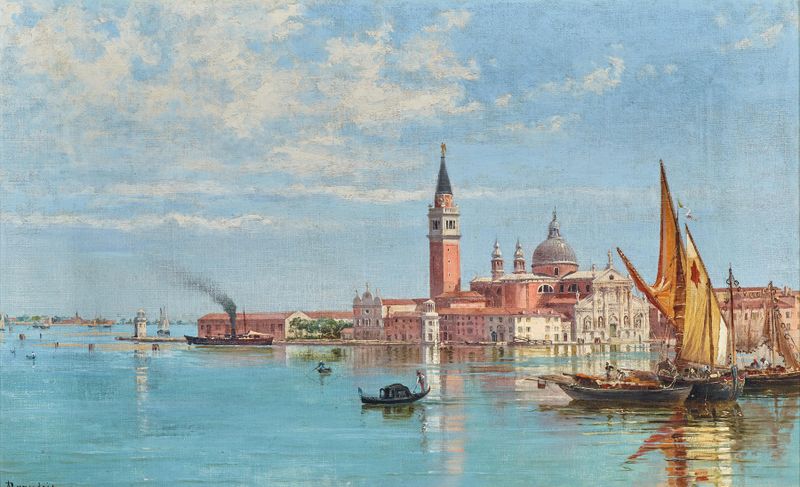 View of San Giorgio Maggiore, oil on canvas by Antonietta Brandeis