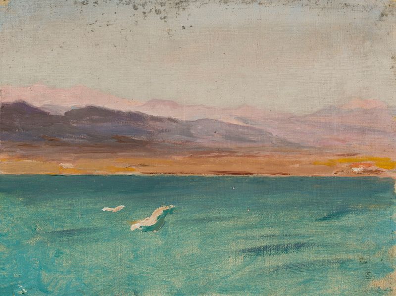 Paisagem marinha de Jan Ciągliński, pintura a óleo que retrata o mar e o céu.
