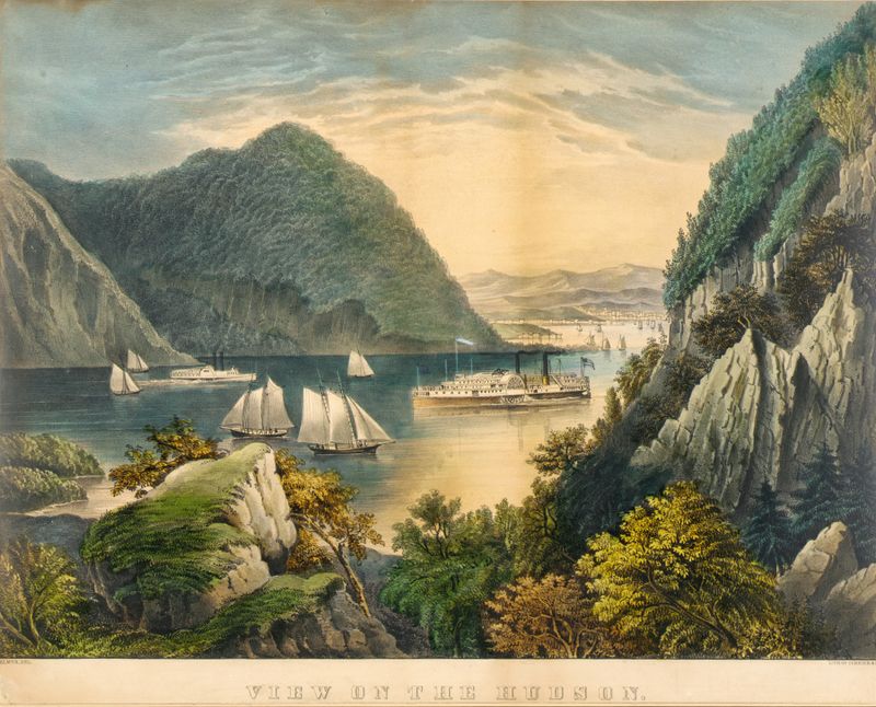 Landscape of the Hudson River by Frances Flora Bond Palmer, oil painting