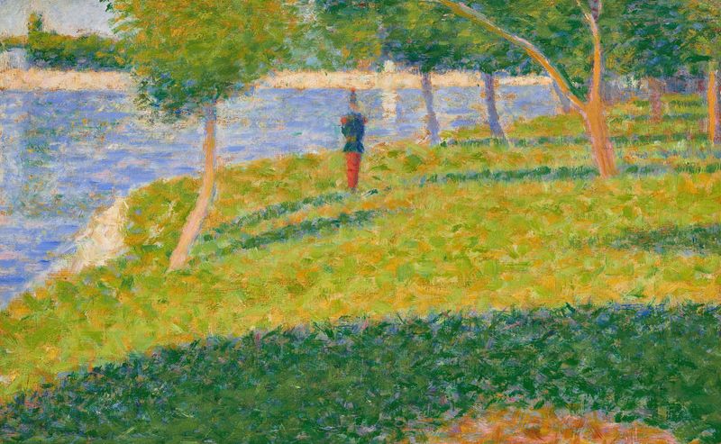 Pintura figurativa de Georges Seurat que muestra a una joven en quieta reflexión