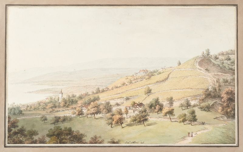 Vue de Lausanne by Johann Ludwig Aberli, landscape, unknown medium