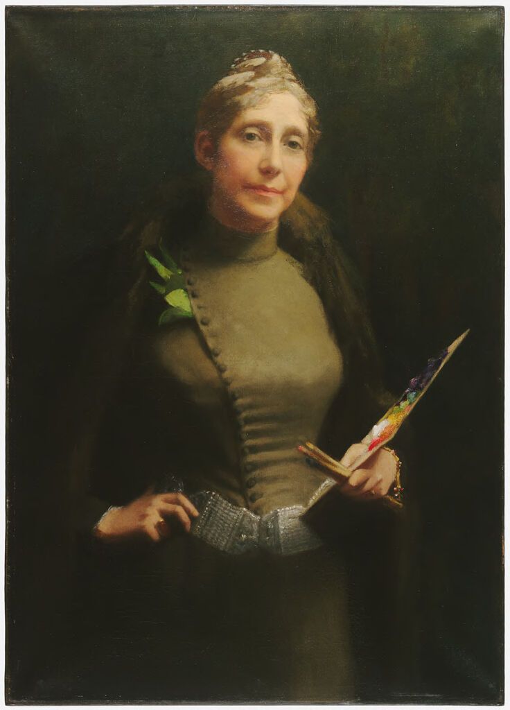 Retrato de uma mulher por Helen Bigelow Merriman, óleo sobre tela