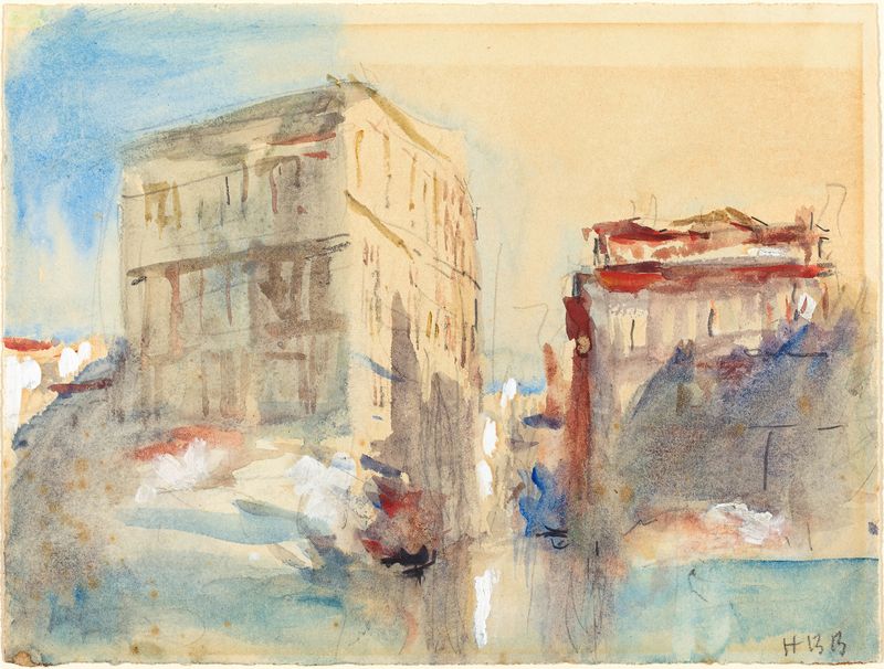 Palácios no Grande Canal em Veneza, óleo sobre tela de Hercules Brabazon Brabazon