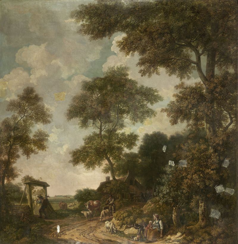 Dutch landscape with a sandy path, oil on canvas by Jurriaan Andriessen