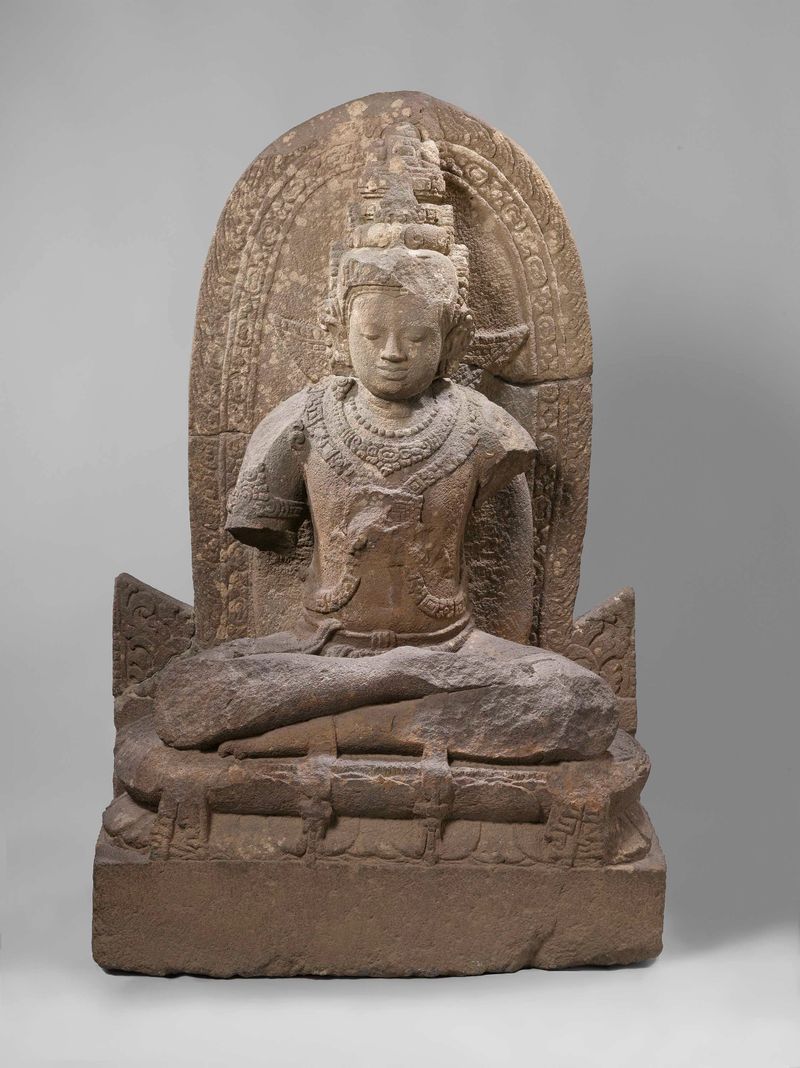 Escultura em pedra do bodhisattva Manjushri por Unknown Artist