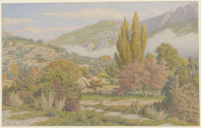 Paisagem representando Buis-les-Baronnies, vallée de l’Ouzève de Henri Rivière, Pós-Impressionismo