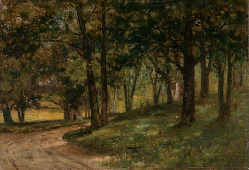 Paisaje con árboles de Edward Mitchell Bannister, pintura al óleo