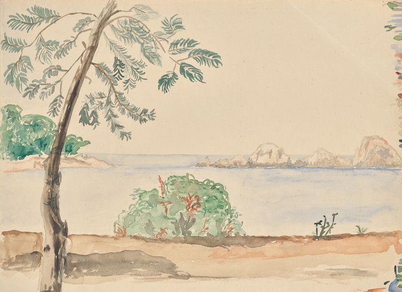 Küste in Florida by Franz Barwig the Elder, oil painting depicting a vibrant coastal landscape.