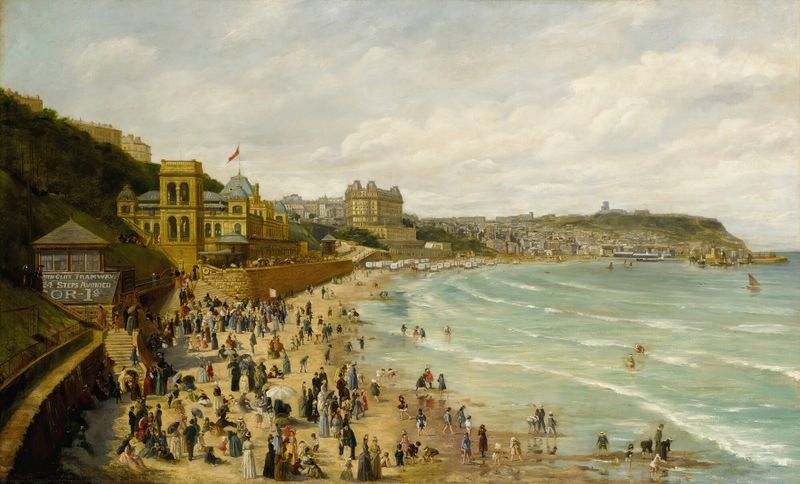 Escena marina que representa el mar y la arena de Adolphe Behrens, Impresionismo
