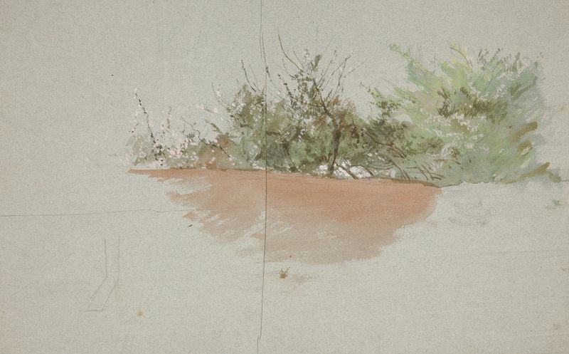 Paisagem com árvores de Edwin Austin Abbey, meio desconhecido