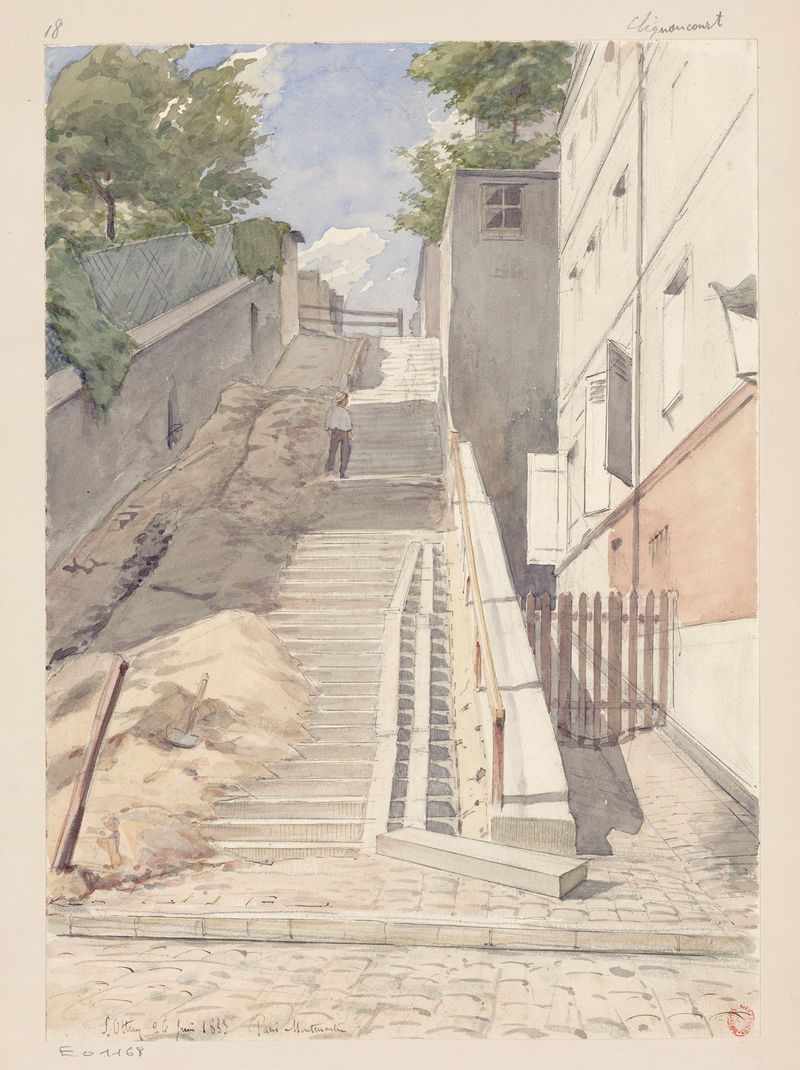Landscape of Paris Montmartre by Léon-Auguste Ottin, oil on canvas