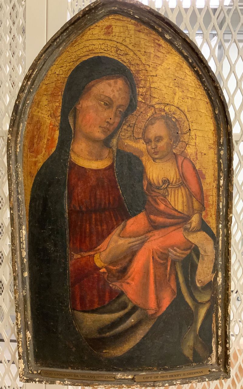 Virgen y Niño, temple sobre panel de Master of Saint Ivo