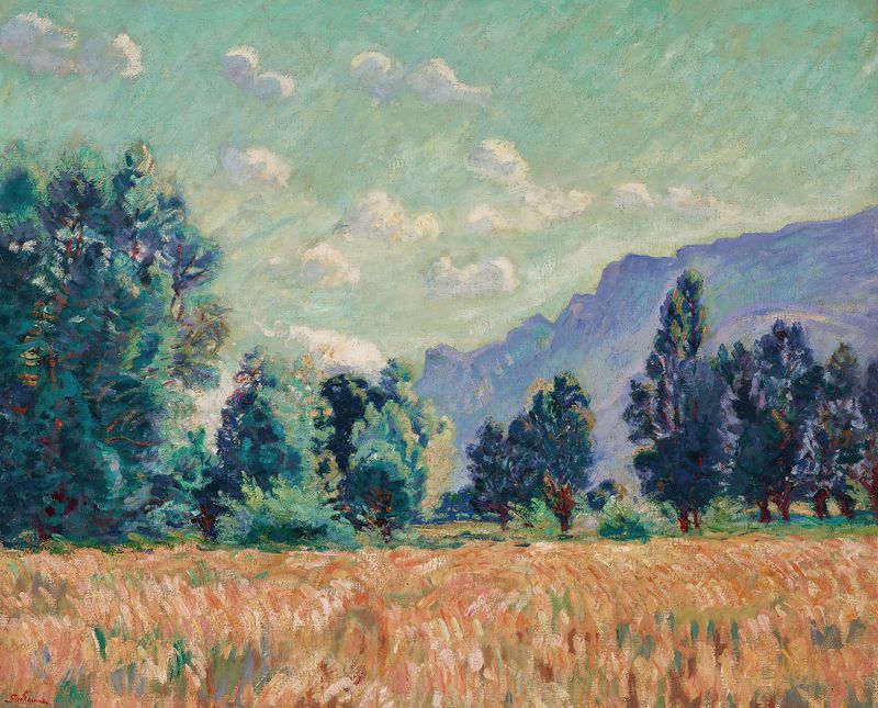 Paisaje de Pontcharra, Vallée de l’Isère, óleo sobre lienzo de Armand Guillaumin