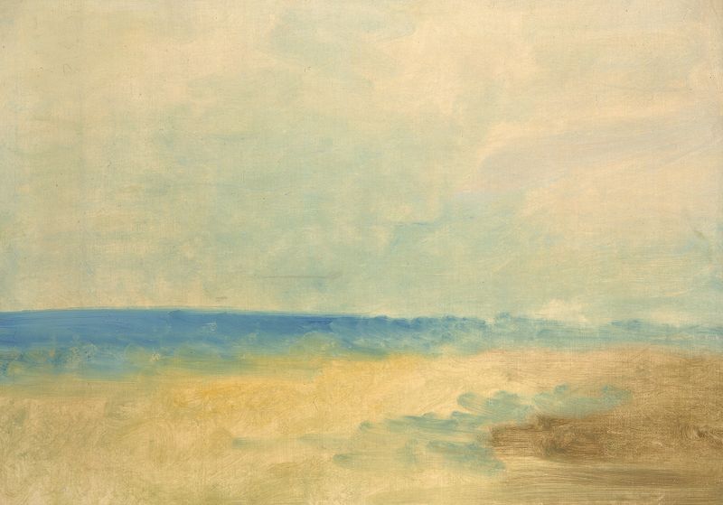 Landscape Background de George Catlin, óleo que muestra colinas y luz suave.