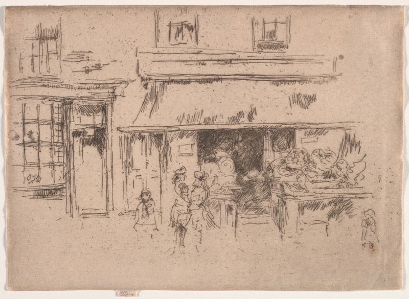 Pintura al óleo de James Abbott McNeill Whistler que representa una calle adoquinada al atardecer.
