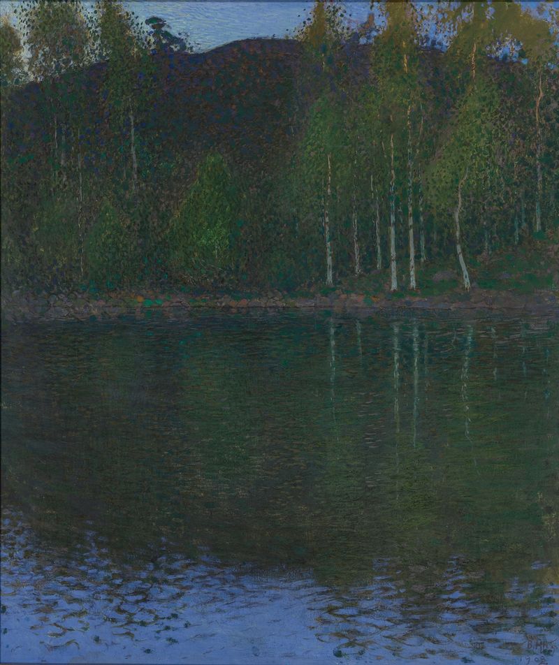 Marine scene with swirling hues by Björn Ahlgrensson, oil painting