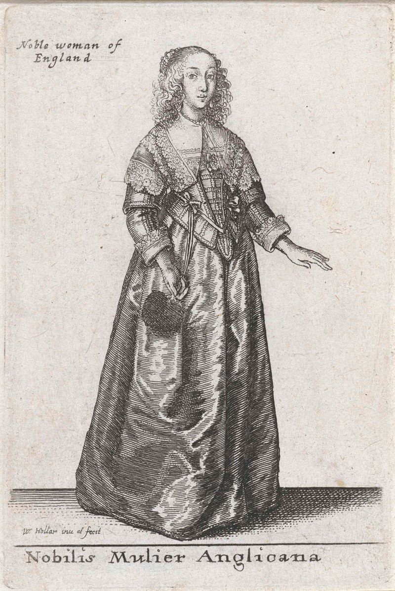 Gravura de Wenceslaus Hollar retratando uma mulher nobre da Inglaterra
