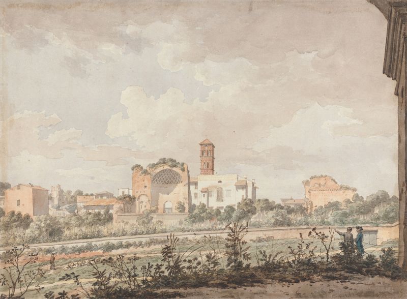 Temple of Venus and Rome, architecture by William Pars, showcasing intricate details and soft light.