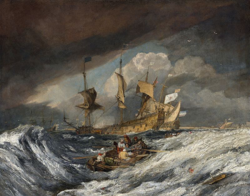 Boats Carrying Out Anchors to the Dutch Men of War by Joseph Mallord William Turner, oil painting