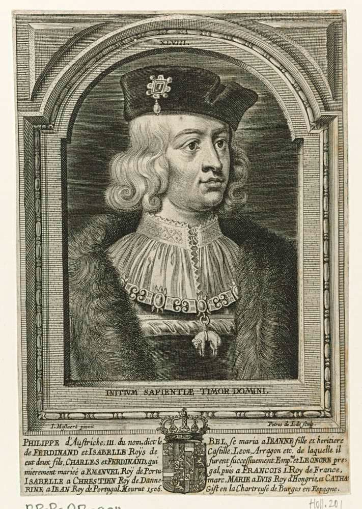 Retrato de Filips III de Schone, grabado de Pieter de Jode