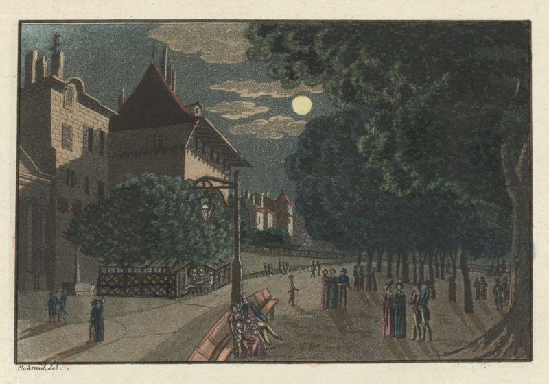 Pintura a óleo de Franz Schmid com árvores e um céu vibrante.