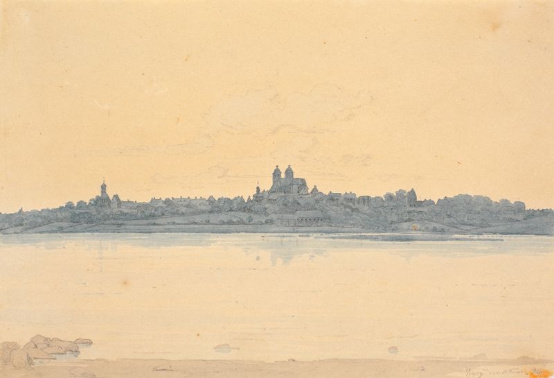 Landscape of Viborg Seen from Asmild Klosterhave near Søndersø, oil painting by Martinus Rørbye