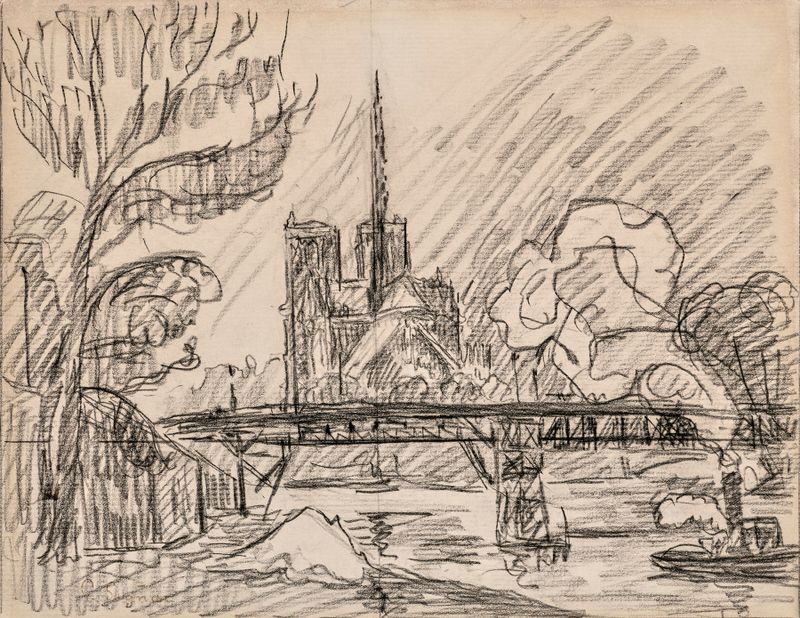 Notre-Dame em óleo sobre tela de Paul Signac