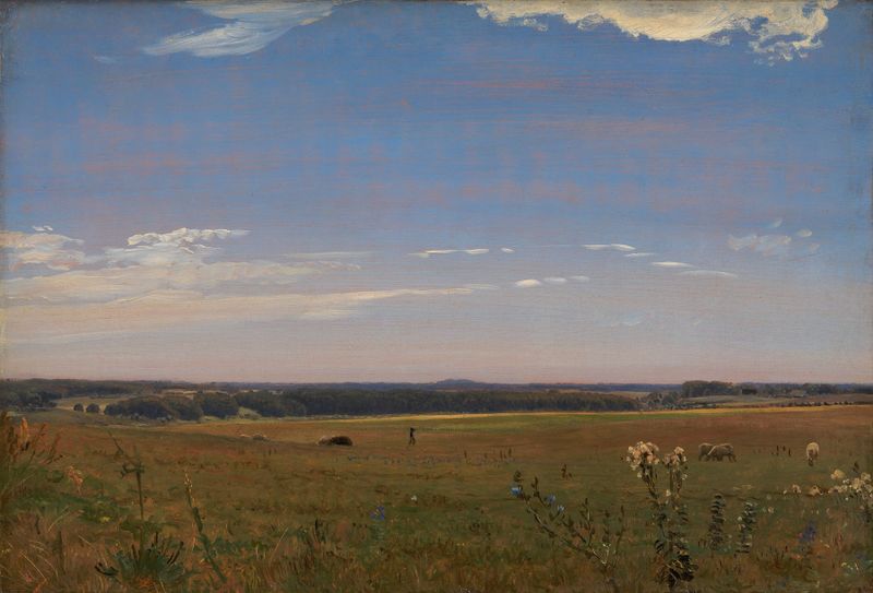 Landscape featuring Beldringe manor, oil painting by P. C. Skovgaard