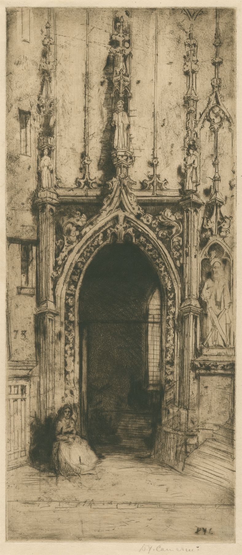 St. Merri, París de David Young Cameron, impresionismo, arquitectura