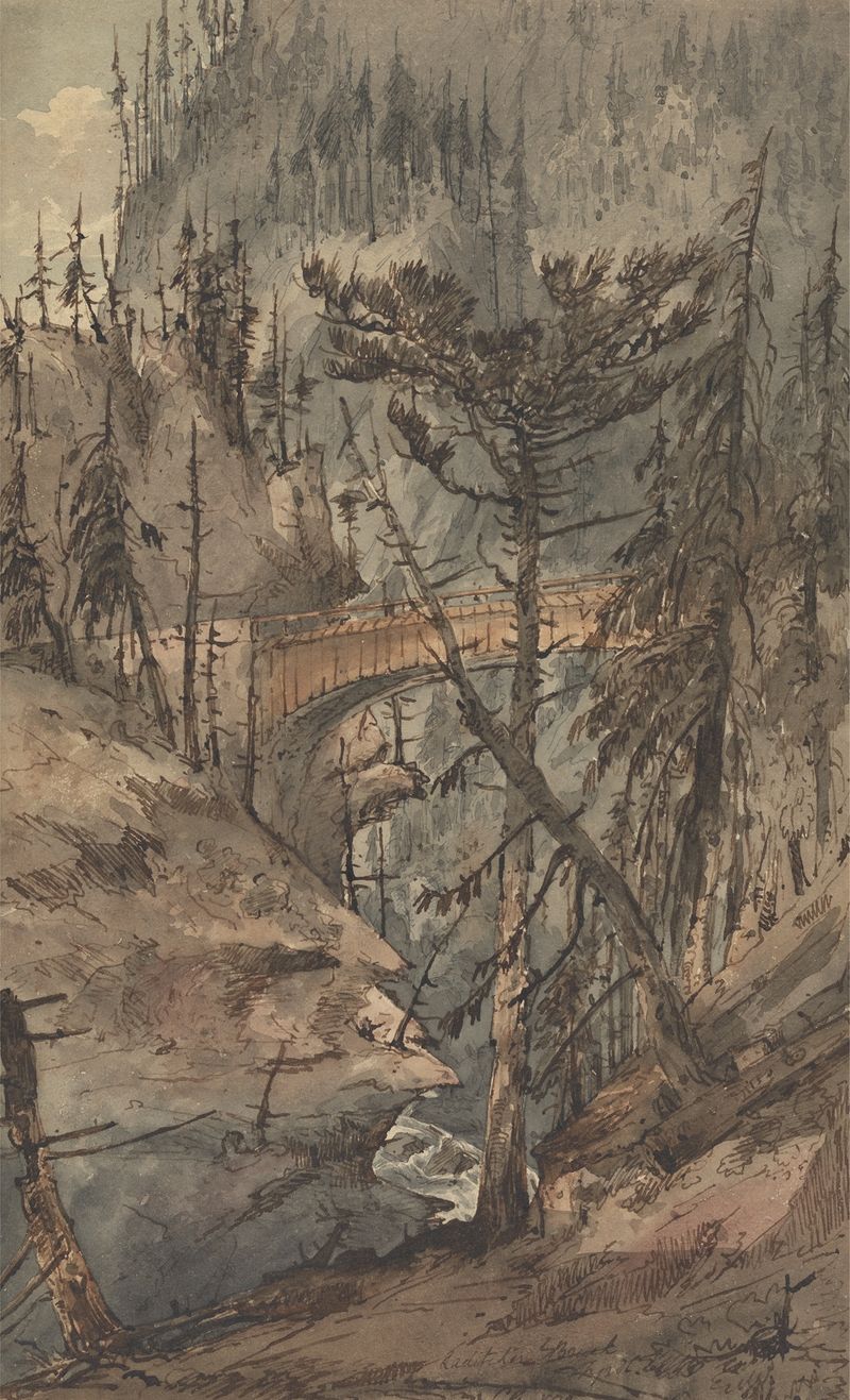 Paisaje de Laditcher Bruck, Tyrol de Rev. Charles Annesley, pintura al óleo