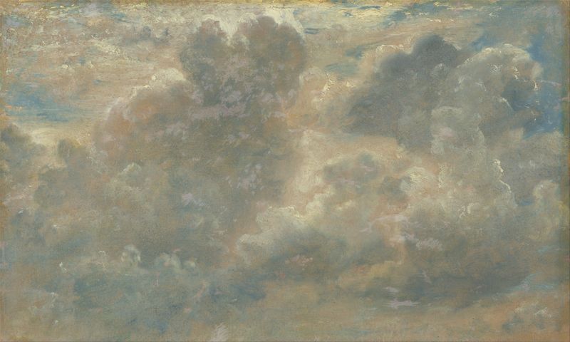 Cloud Study de John Constable, óleo sobre tela representando nuvens suaves e um céu sereno
