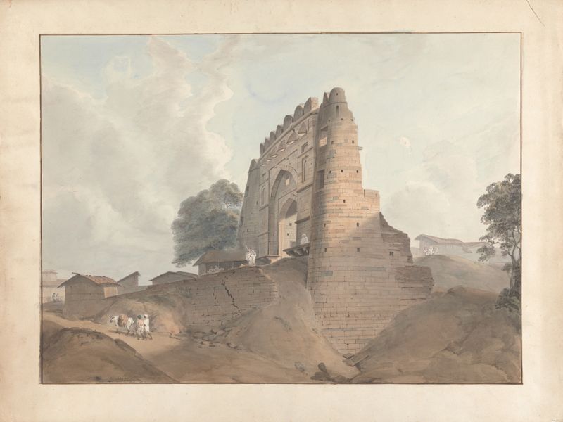 Gate of the Old Fort at Old Benares, oil on canvas by Samuel Davis