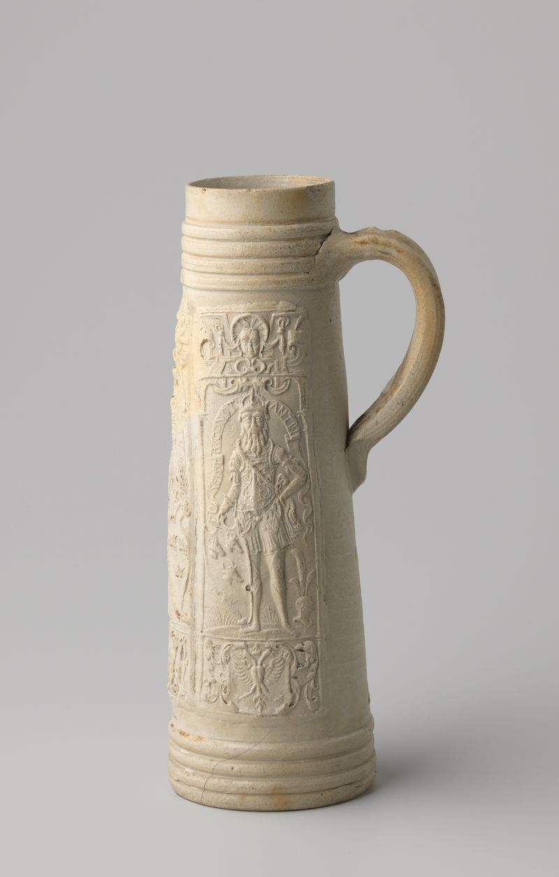 Silver tankard featuring King Arthur and Constantine the Great, unknown artist