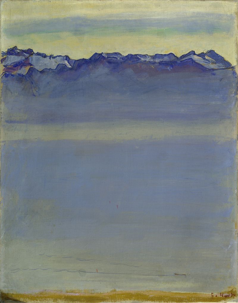Lake Geneva with the Savoy Alps, oil on canvas by Ferdinand Hodler