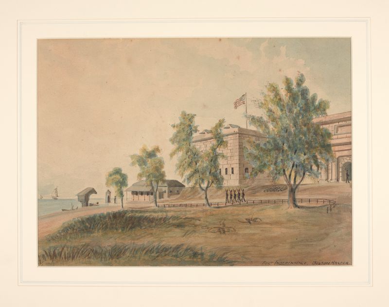 Landscape of Fort Independence in Boston Harbor, oil on canvas by Benjamin Champney