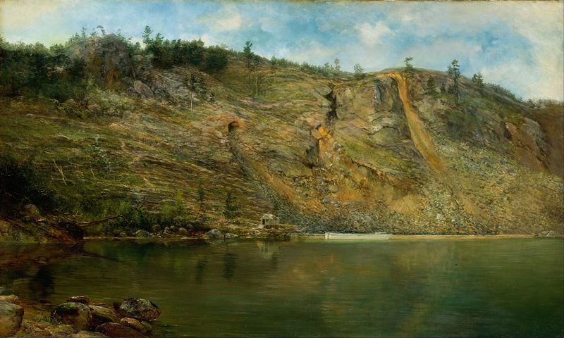 Landscape of The Iron Mine, Port Henry, New York by Homer Dodge Martin, oil painting