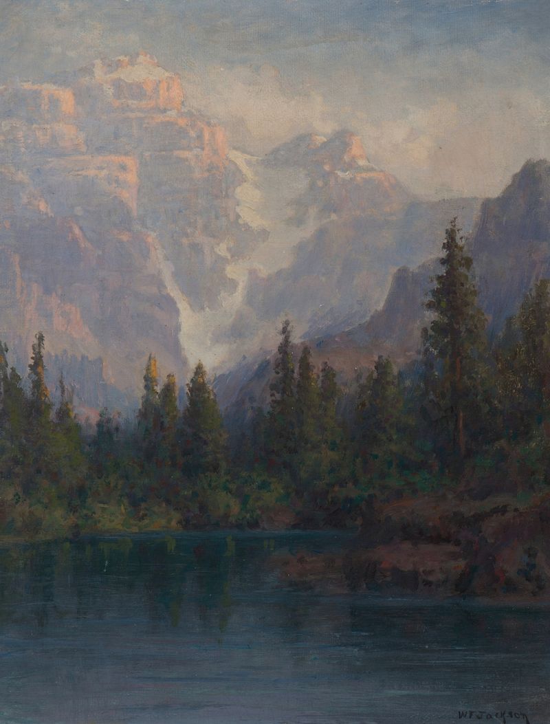 Paisaje de Lake Louise de William Franklin Jackson, pintura al óleo